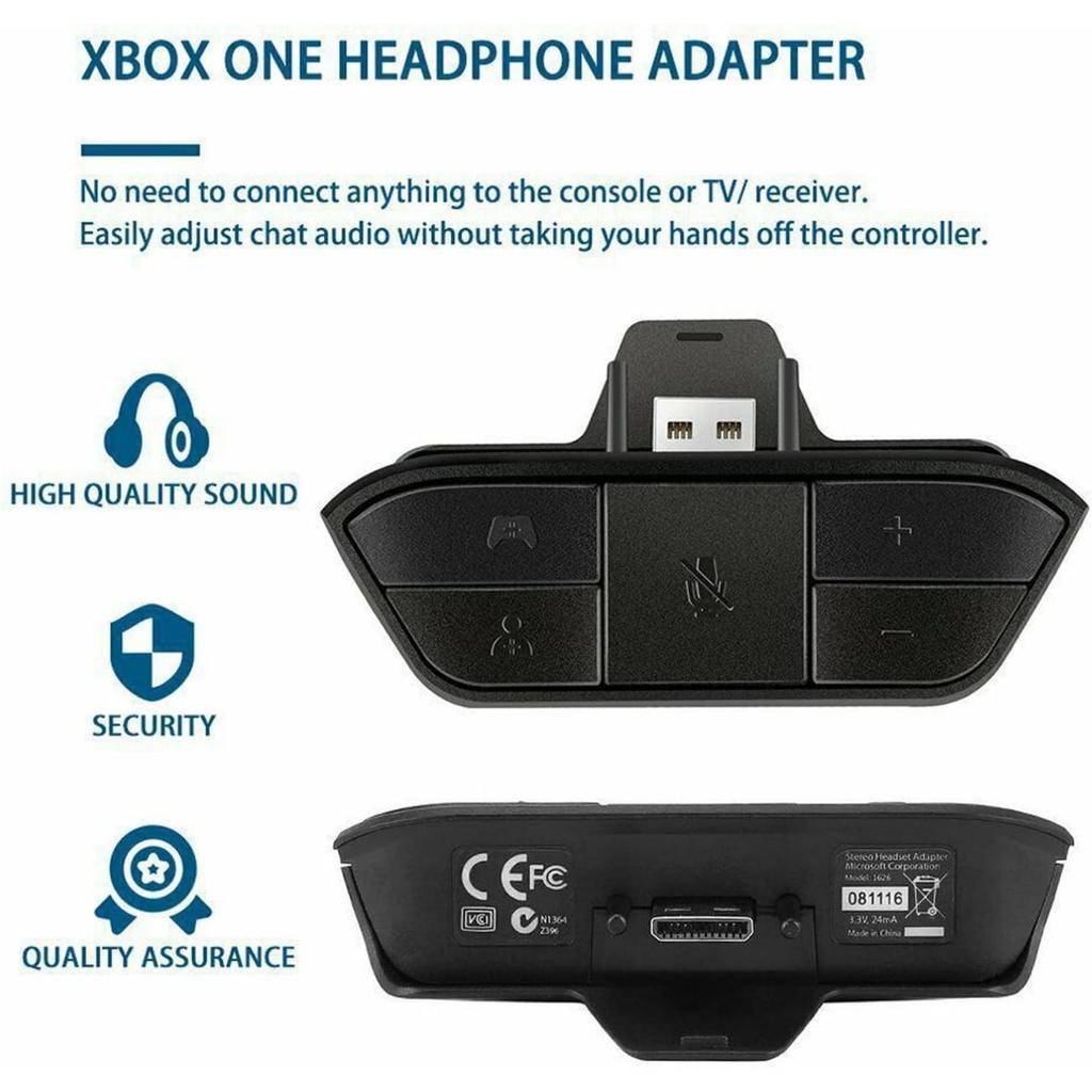Адаптер стереогарнитуры для контроллера Xbox One и Xbox Series X|S, адаптер для наушников, регулировка громкости, микрофона, баланса звука (Голосовой чат и игровой звук)