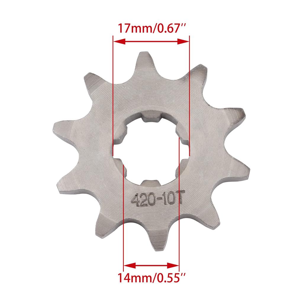 WOOSTAR Мотоцикл 420-10T Передняя звездочка 17 мм 50 куб. см 70 куб. см 90 куб. см 110 куб. см 125 куб. см Мотоцикл для мотокросса Мини-байк ATV 4 Wheeler Moped