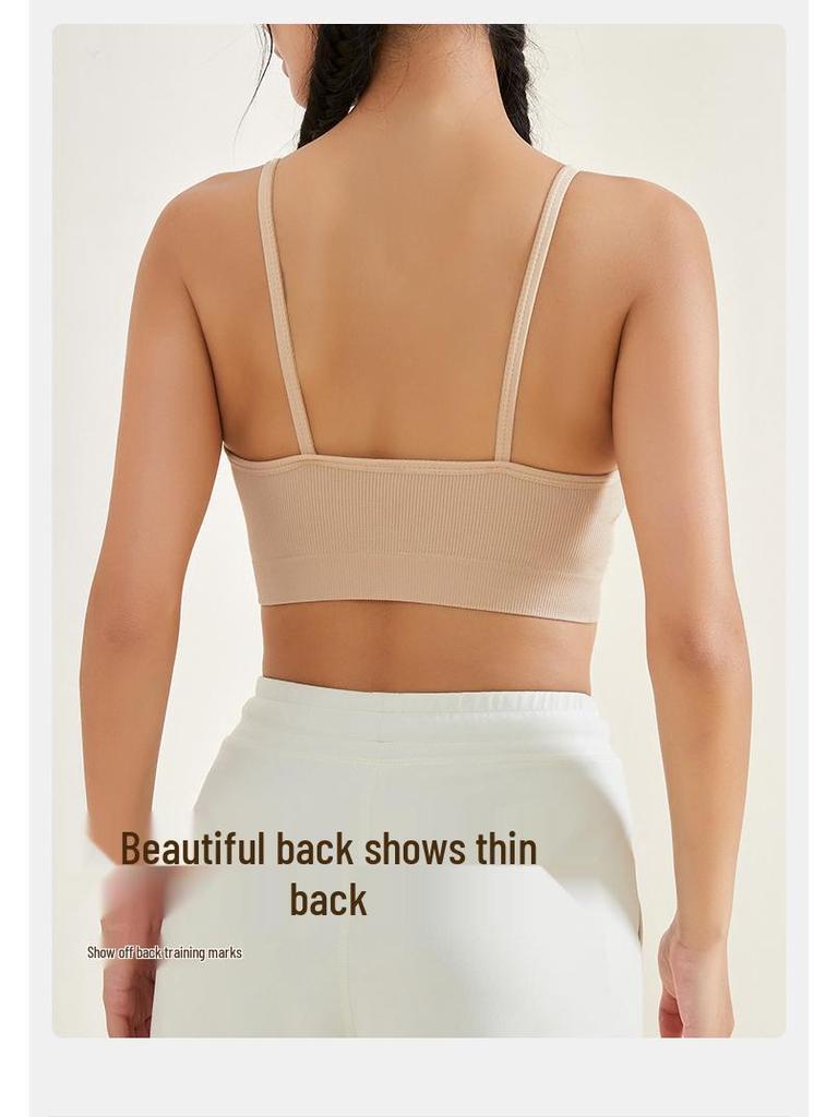 Женский спортивный бюстгальтер большого размера в стиле жилета - для йоги, с красивым дизайном спины, на тонких бретелях, можно носить на улице