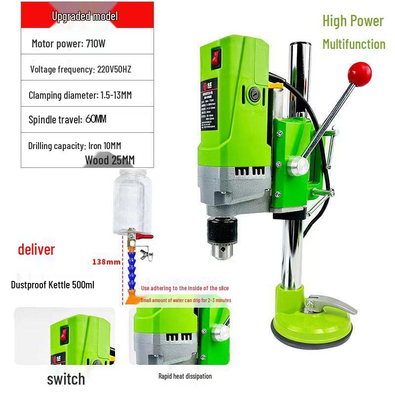 Настольный водяной бур на присоске для стекла, керамики, плитки, камня и алюминия