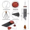 1pcs Classic Black Aluminum Pipe Wind Chimes with Wooden Hanging Tag Balcony Corridor Decoration Birthday Gift