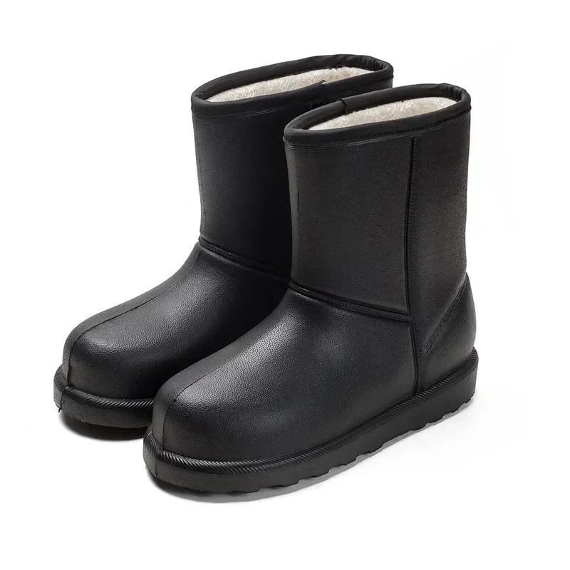 Модные новые женские зимние ботинки женские теплые плюшевые голые ботинки водонепроницаемые женские ботинки зимние однотонные рабочие ботинки из ЭВА Botines Para Mujeres