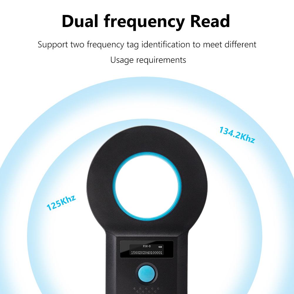 Ручной 134,2 кГц 125 кГц RFID-считыватель для животных, кошек, собак, сканер микрочипов FDX-B, стеклянный чип, USB/Bluetooth-считыватель меток с метками