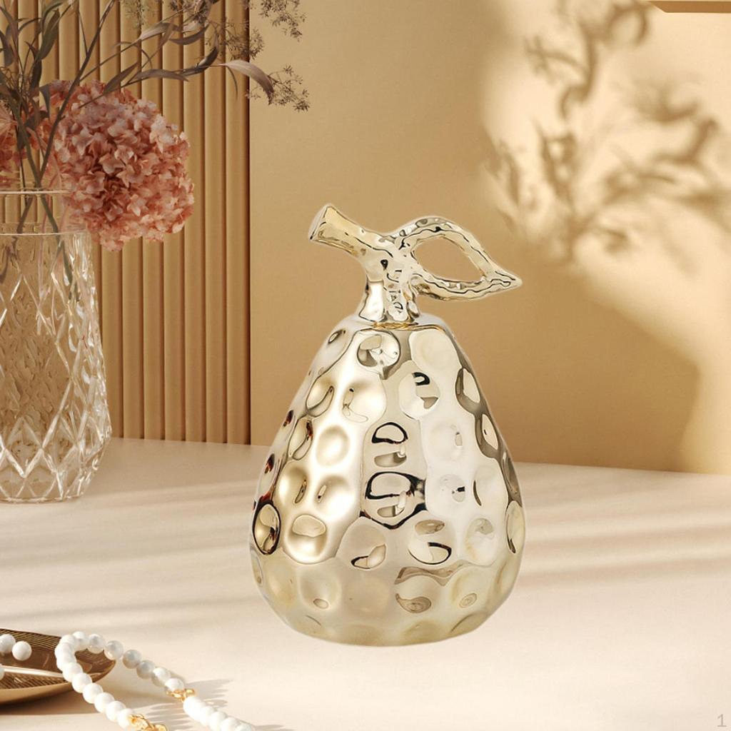 Ceramic Figurine Pearl Statue Artwork Gift Crafts Decoration Ornament Fruit Sculpture for Office