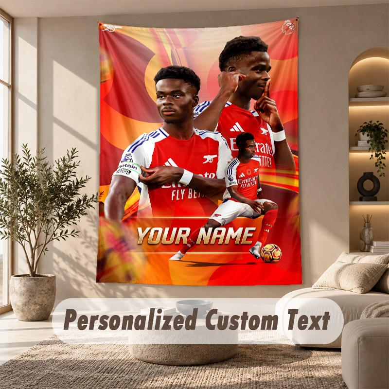 Tapestry Custom Name Text, Wall Hanging Tapestry Home Room DecorBukayo Saka