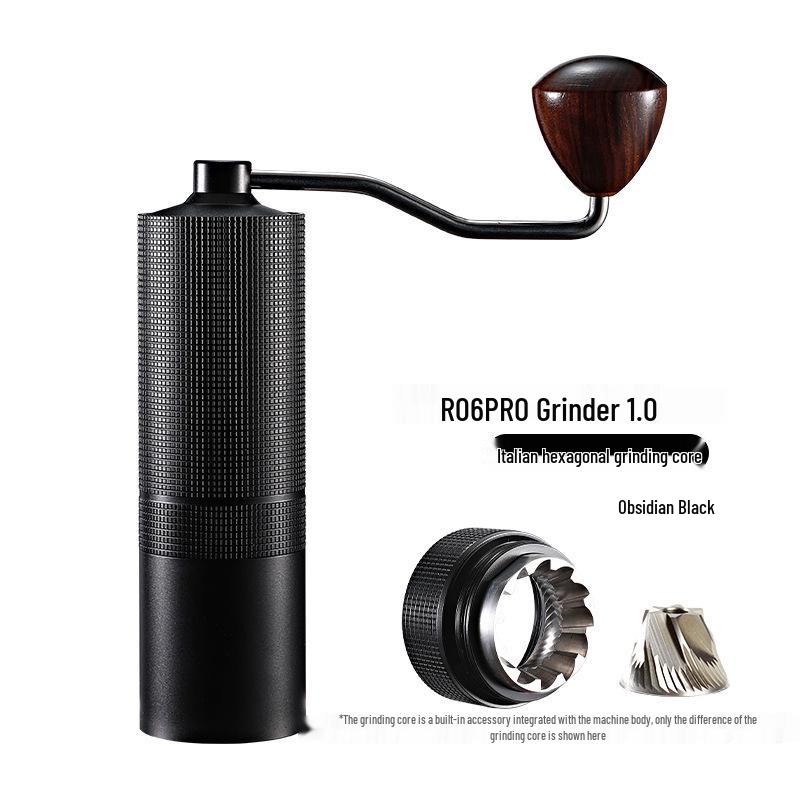 Stainless Steel Hand-Crank Coffee Grinder with External Adjustment for Italian Coffee