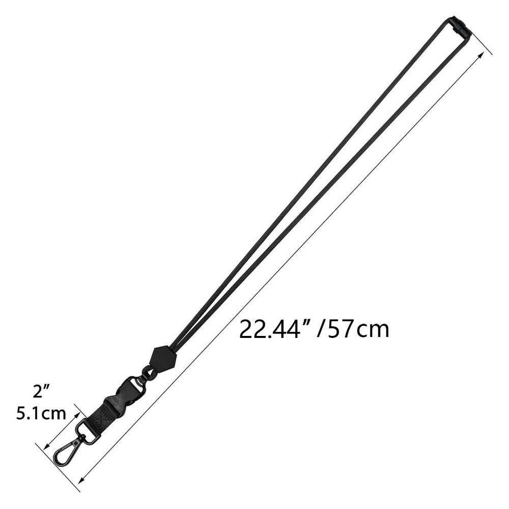 Adjustable ID Rope Metal Polyester Neck Strap Necklace Keychain Holder Women Men