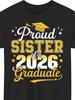 2026 High School Graduation Souvenir Tshirt Proud Sisters Style Spring Graduation Season Easter Carnival Gifts