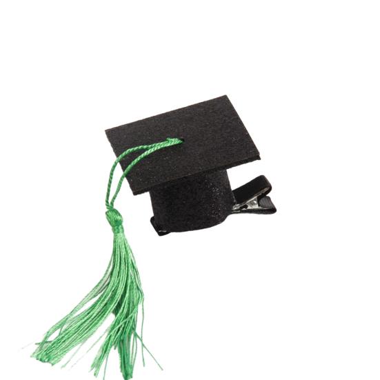 Yousheng Graduation Hat Hair Clip Felt Fabric Doctor Hat Shape Mini Cap with Tassel Hair Pin Kindergarten College Party Accessory