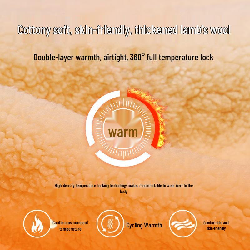 Miniso Men's Winter Lamb Fleece Lined Joggers