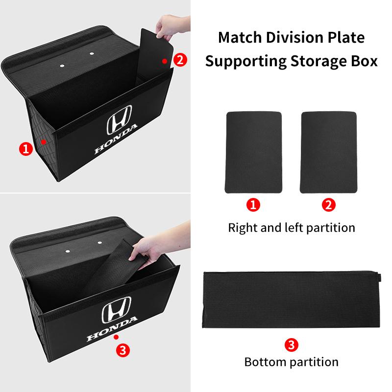 Car Styling Trunk Storage Box Leather Tools Organizer Case For Honda Civic Accord CRV HRV Pilot Fit Odyssey Legend Passport