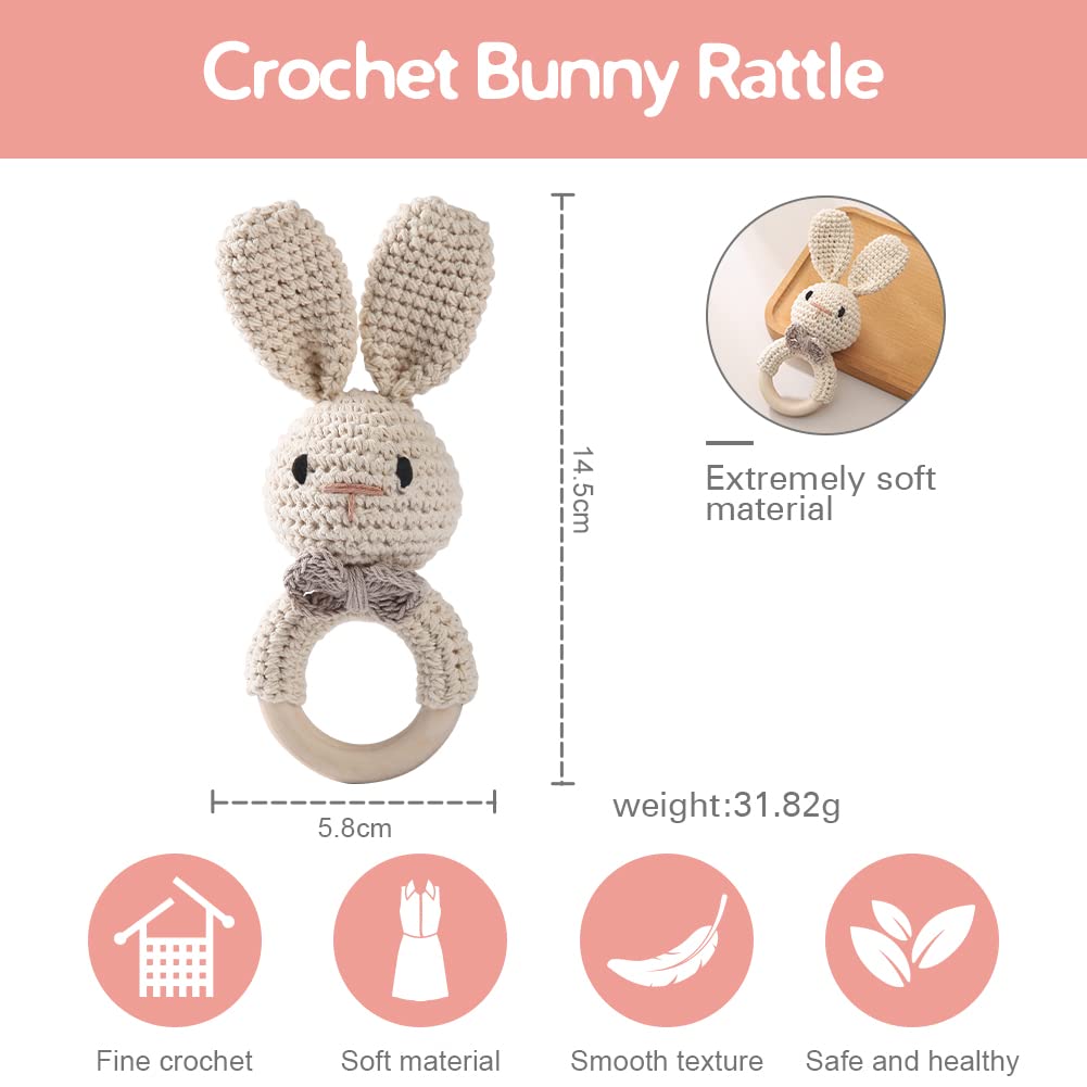 Mamimami Домашняя игрушка-погремушка Кролик-колокольчик 1 Мозговая сила Мягкая игрушка из бука, лижущая руку новорожденному, держатель для подарка, деталь, развитие, животное, погремушка, деревянная,