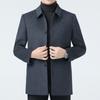 High-end Cashmere Coat for Men, Mid-length Winter Warm Middle-aged Lapel Men's Double-sided Woolen Woolen Casual Coat