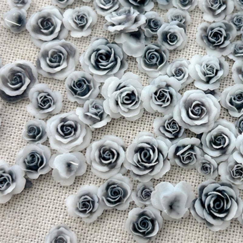 50 шт. 3D микс размеров красивые цветущие розы смоляной клей для ногтей стразы украшения маникюрные подвески для ногтей