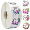 50-500Pcs 1'' Paper Hand Made Stickers Round Floral Thank You Stickers For Baking Envelope Business Seal Labels Sticker