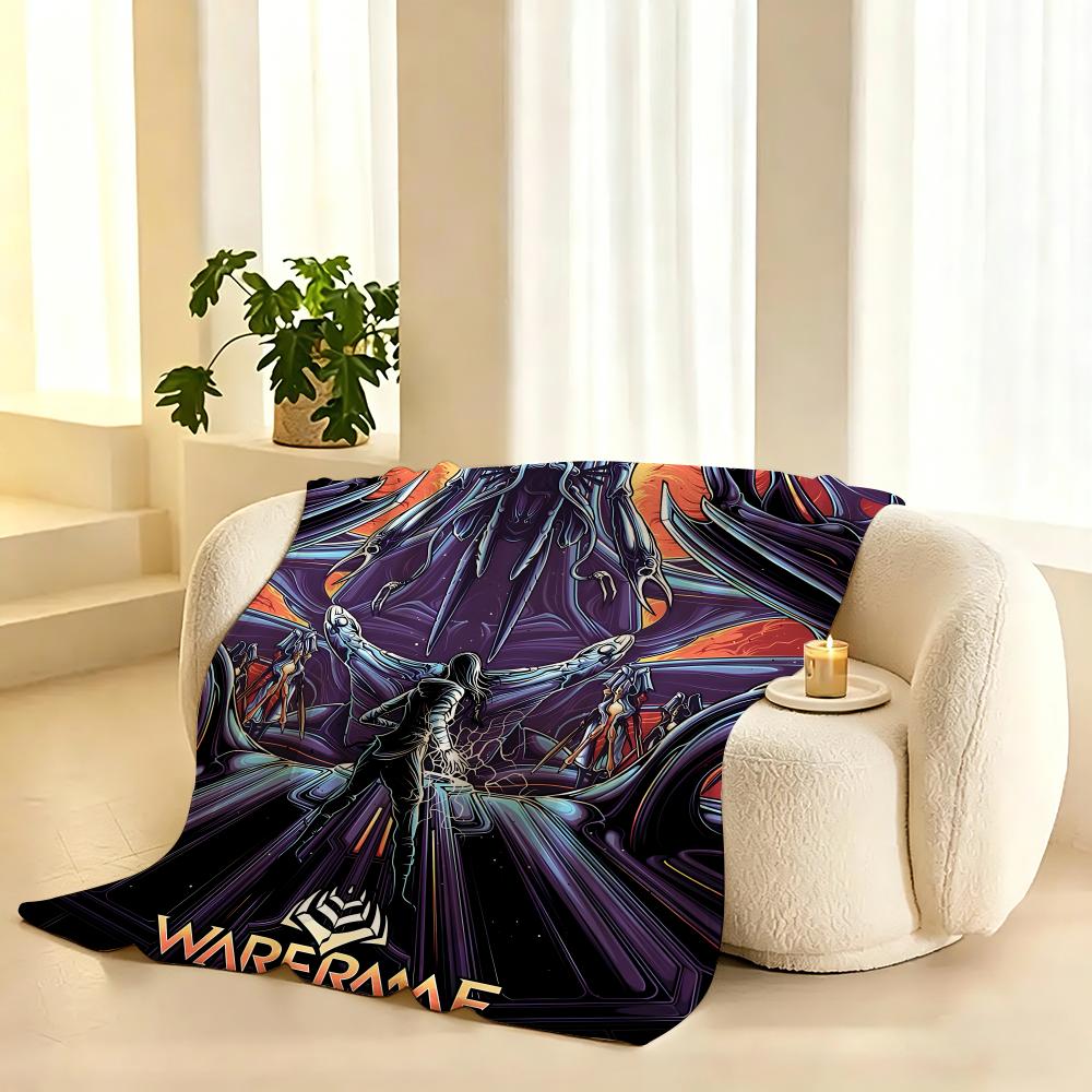 Popular Games Warframe Throw Lightweight 240g Flannel Blanket Soft Skin-friendly for Summer Cooling