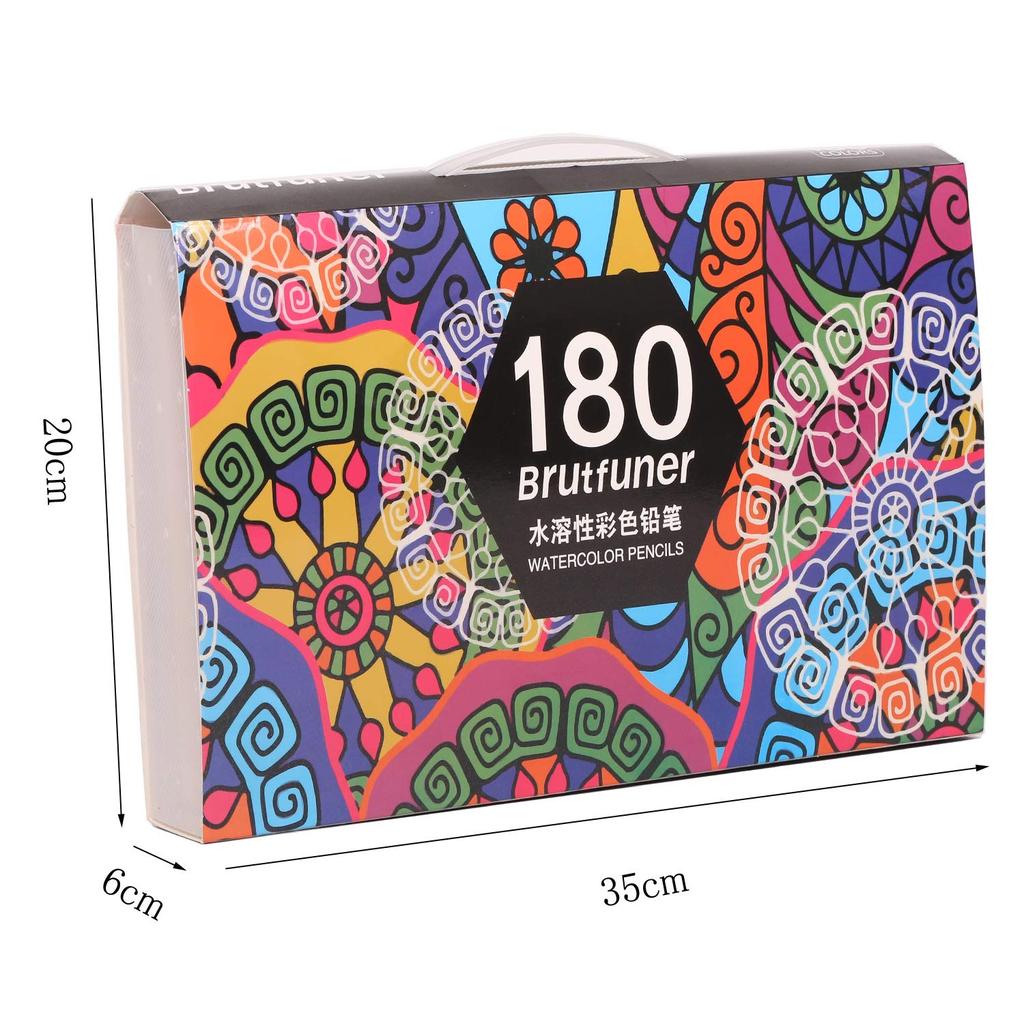 CDEK Colored Includes Pencil Paint and Eraser Water-Soluble Pencils, 180-Color Set, Sharpener, Brush,