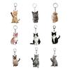 Cartoon Cat Shape Keychain 2D Acrylic Cat Charm Keyring Keys Parties Versatile Keychain Bag Charm Accessory