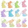 6Pcs Cute Colorful Foam Easter Rabbit Animal Mold Painted Sequin Bunny Ornament Hanging Sparkle Rabbit Figurine Celebration