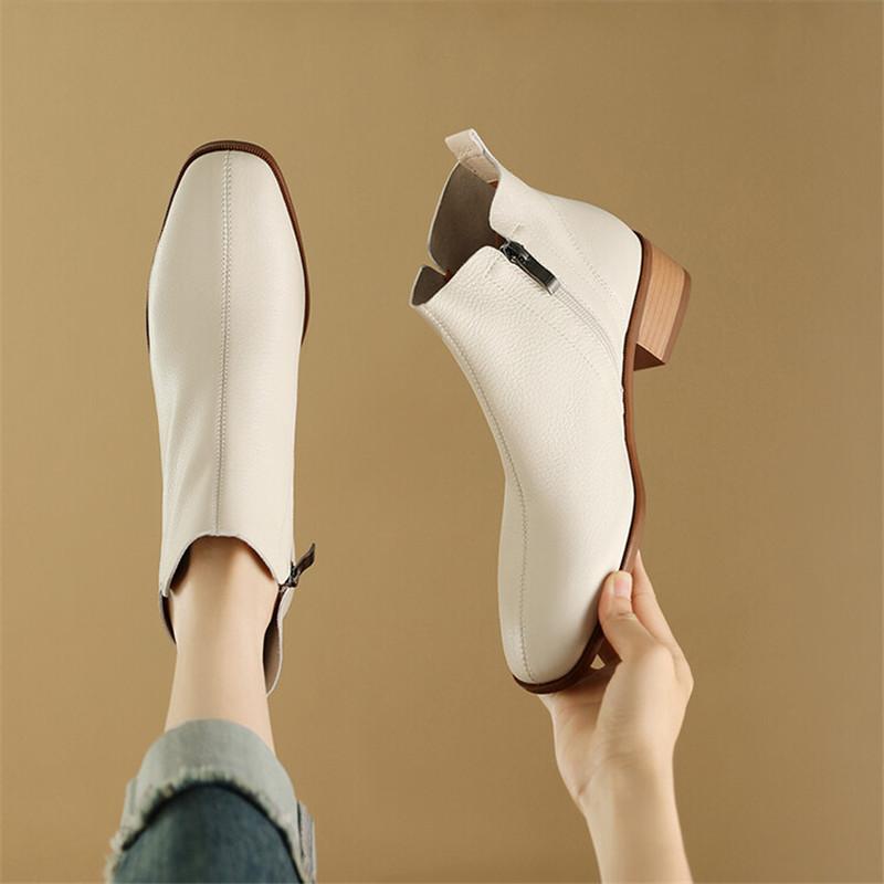 Модная осенняя женская обувь из натуральной кожи, повседневные короткие ботинки для женщин, модные ботинки, женская обувь, низкий каблук, ботильоны, женские ботинки