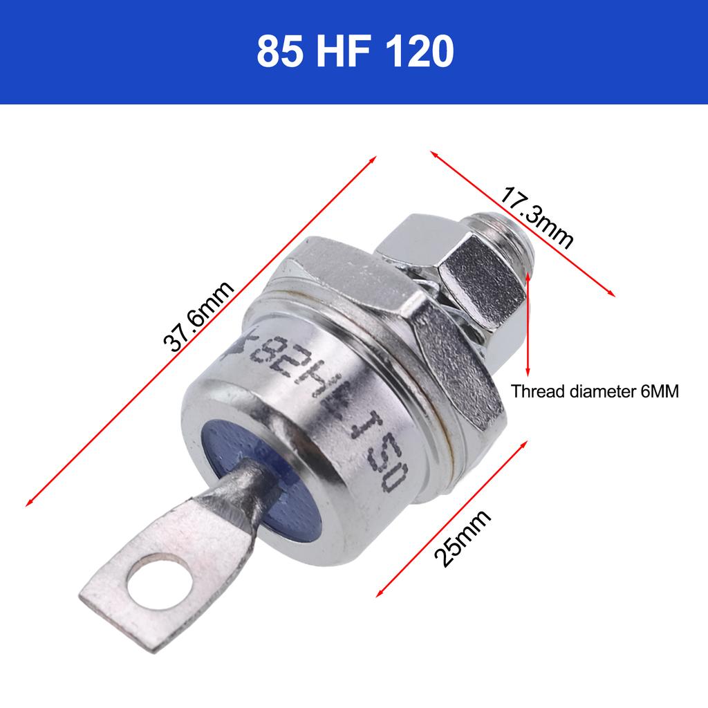 Silver Metal 85A 1200V Diode Set 85HF120 85HFR120 For Converter Charging Motor Control Duty Electrical Component