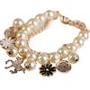 Horse Flower Charm Women Bracelet Faux Pearl Party Bangle Gift Jewelry