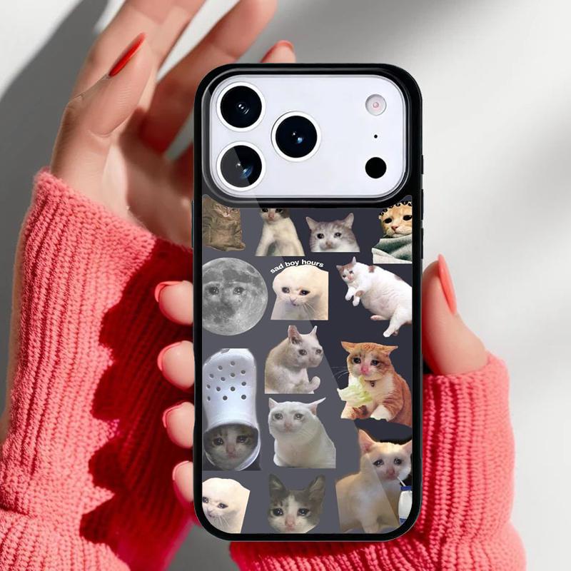 Мемы с плачущим котом и чехол для телефона с собакой для iPhone 17 16 15 14 13 Pro Max Задняя крышка для 12 11 Pro Coque