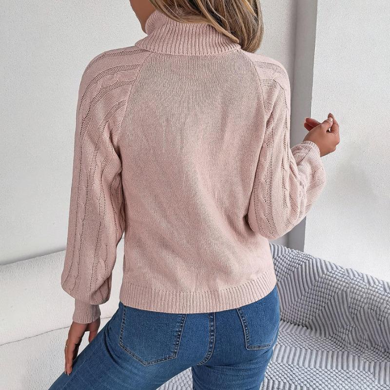 Свободный топ с длинными рукавами, однотонный кардиган, вязаный свитер с воротником-стойкой