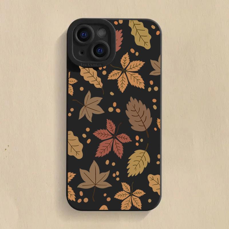 Чехол для телефона с рисунком кленового листа и тыквы для iPhone 17 16 15 14 13 12 11 Pro Max 17 Air 16E XS X XR 7 8 Plus, ударопрочный, мягкий