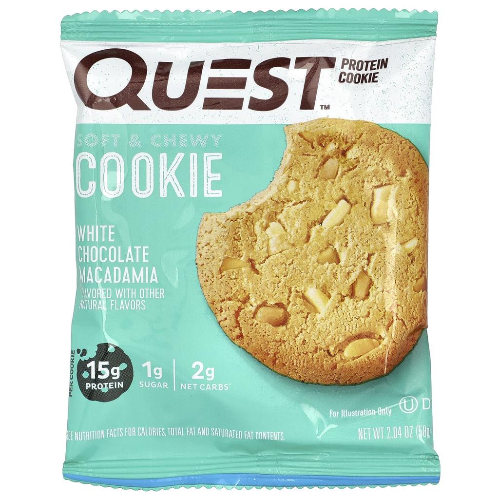 Quest Nutrition Protein Cookie, White Chocolate Macadamia, 12 Packs, 58 G (2.04 Oz) Each