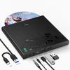 Yisjek CD DVD привод внешний USB тип C портативный CD DVD плеер с кабелем DVD привод внешний тихий и легкий высокоскоростной тонкий CD привод DVD