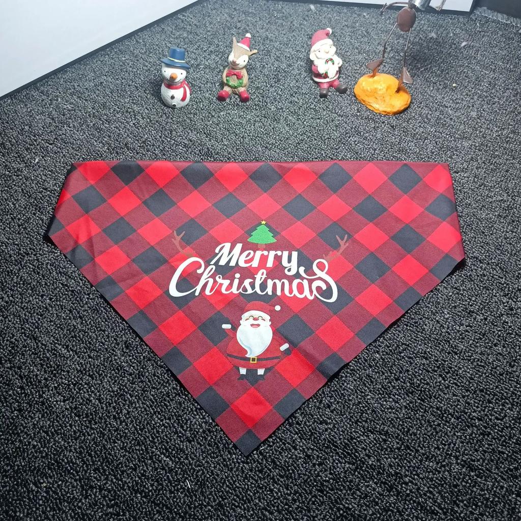 Рождественский шарф для питомца с треугольником для питомца, шарф для собак и кошек, шарф с принтом для питомца, аксессуары для щенков, галстук-бабочка для собак