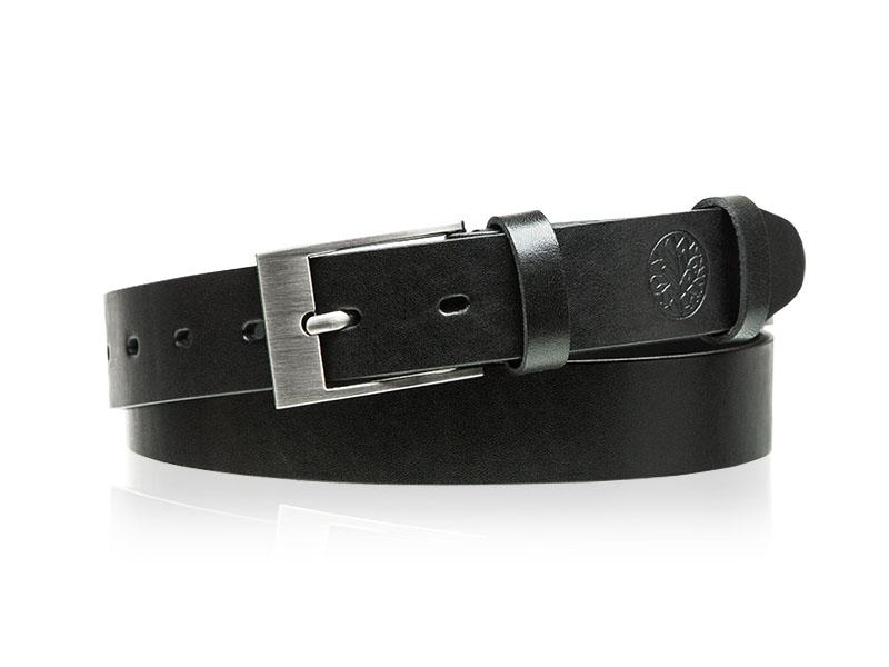 LIC30-0 BLACK 85 Leather belt REGULAR +CERTIFICATE