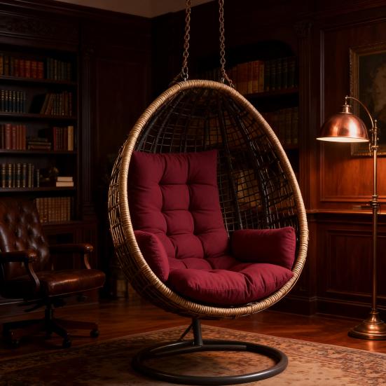 Водонепроницаемая подушка для кресла-яйца, утолщенная подушка для подвесного кресла-корзины для патио, подушка для кресла-яйца