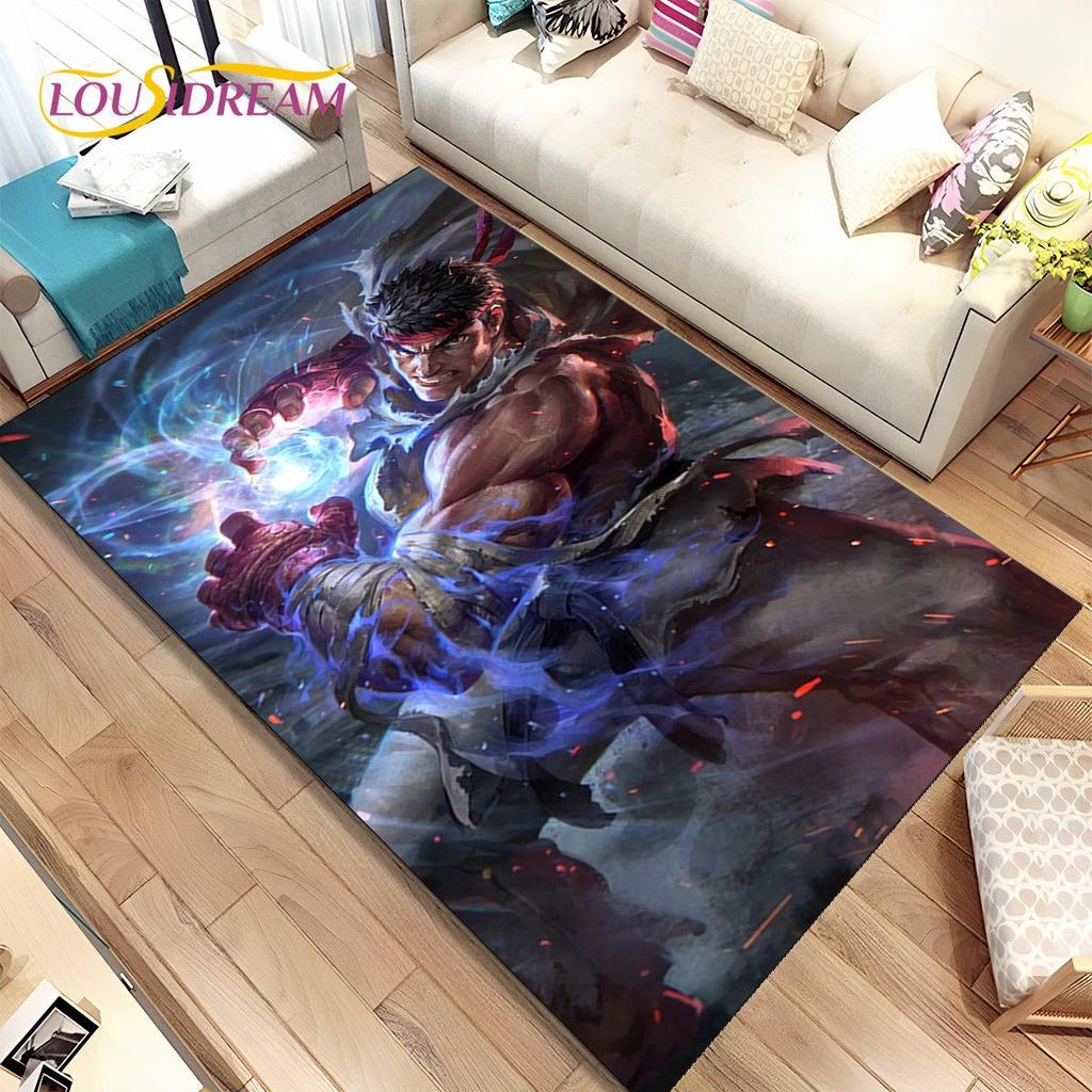 Коврик Street Fighter в стиле ретро, ​​коврик для геймера, коврик для гостиной, спальни, диван, коврик для украшения, детский нескользящий напольный коврик