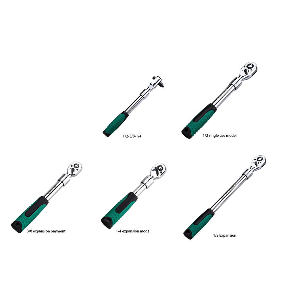 Телескопический ключ из высокоуглеродистой стали, поворотный и расширяющийся, с быстросъемной автомобильной ремонтной головкой на 72 зуба