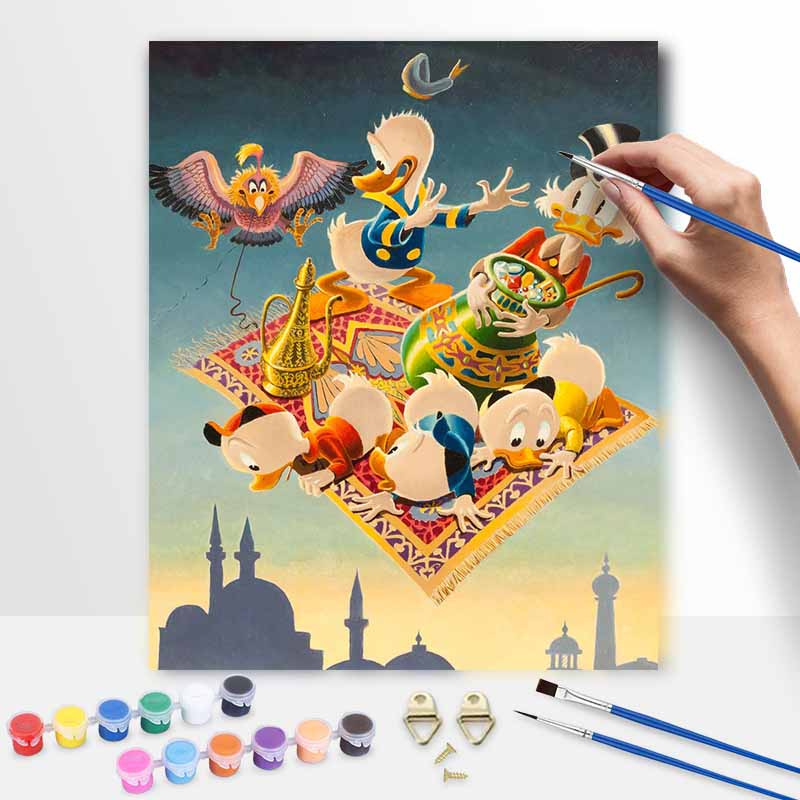 Disney Donald Duck Magic Carpet DIY Oil Painting Art Painting Kit Home Wall Decor Handmade Gift Large Canvas Painting Wall Art Decor