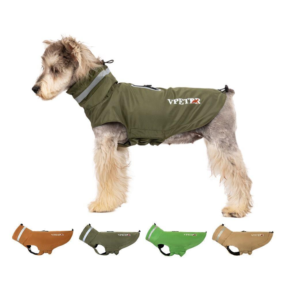Adjustable Dog Raincoat Soft with Chest Leash Waterproof Dogs Clothes Reflective Strape Dog Stormcoat For Small Medium Dogs