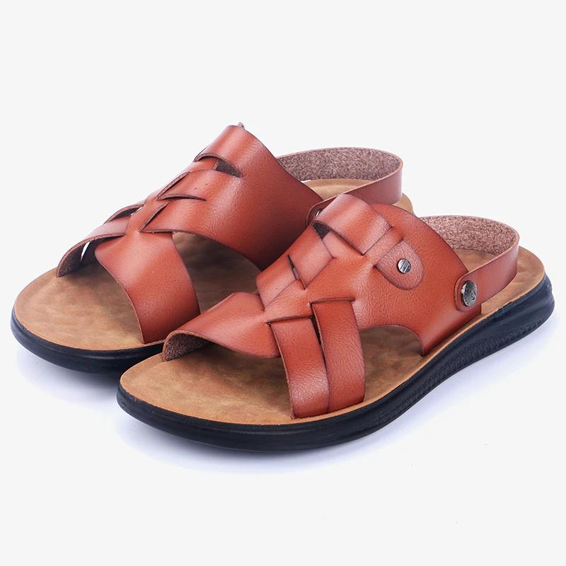 Fashion Dual-Purpose Male Slippers New Trend Men's Sandals Durable Handmade Stitching Half Drag Non Slip Outdoor Beach Flats Soft Slides
