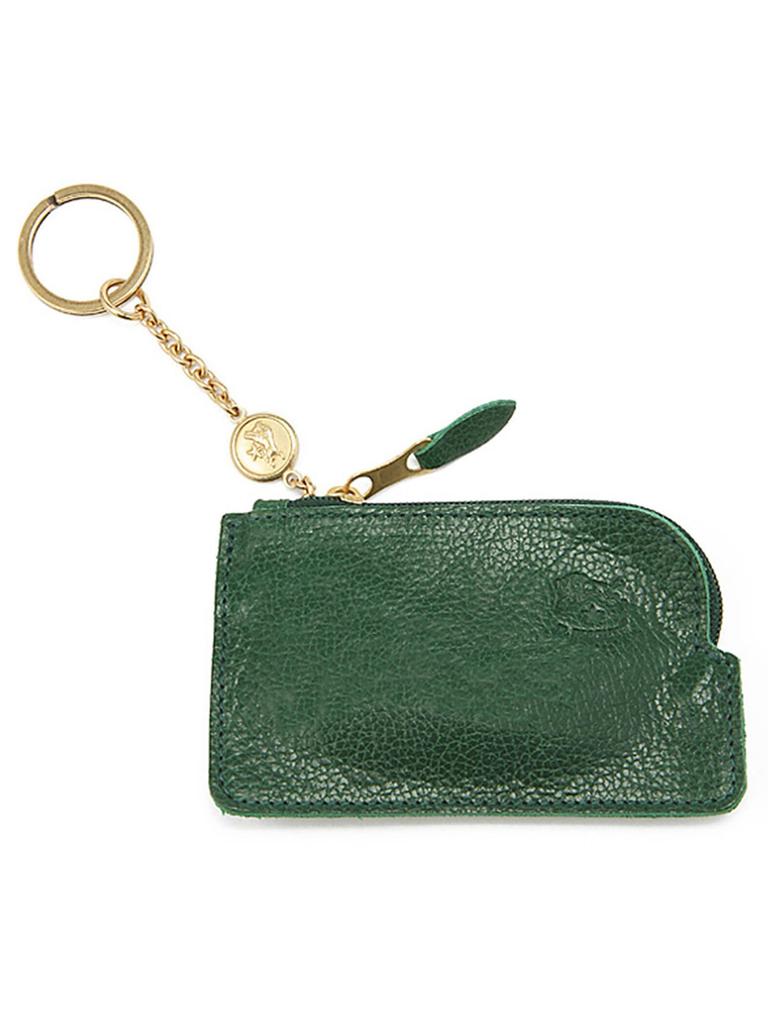 Coin Case Coin Purse Leather Genuine Leather Cowhide Unisex Green Green [IL BISONTE] Women's Men's