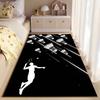 Badminton Player Silhouette Carpet suitable as a non-slip mat for the living room or bedroom sofa