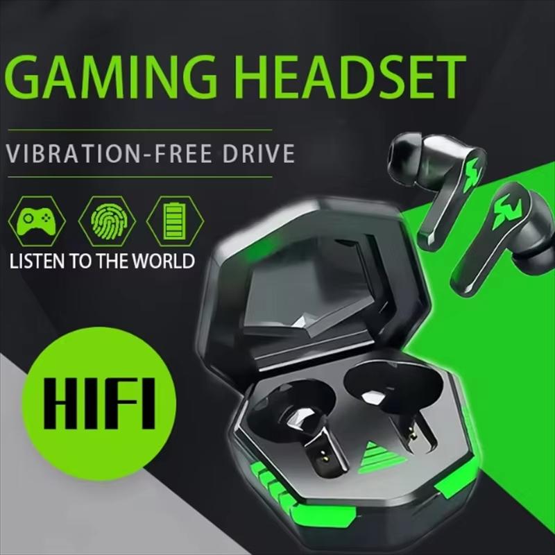 Bluetooth 5.2 Гарнитуры с низкой задержкой Музыка Игровая гарнитура с двумя режимами Беспроводные наушники 9D TWS Водонепроницаемые наушники с микрофоном