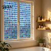 Decorative Window Film for Privacy Stained Glass Film, Retro Geometric Plaid Static Cling Decal, Double Heat Control Sided PVC Removable Sticker Doors