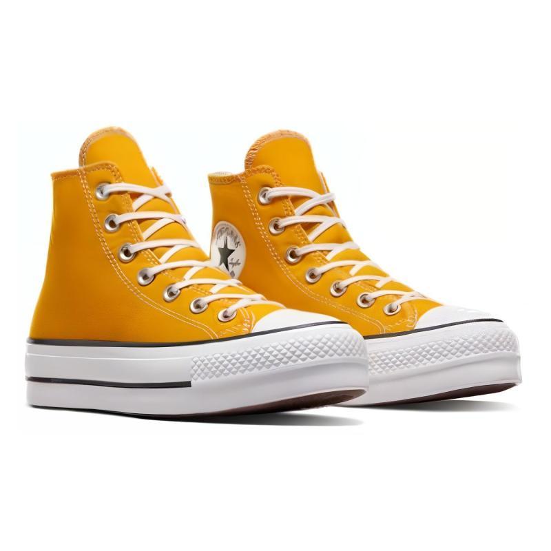 Converse All Star Lift Comfortable Daily High-top Canvas Shoes for Women In Yellow