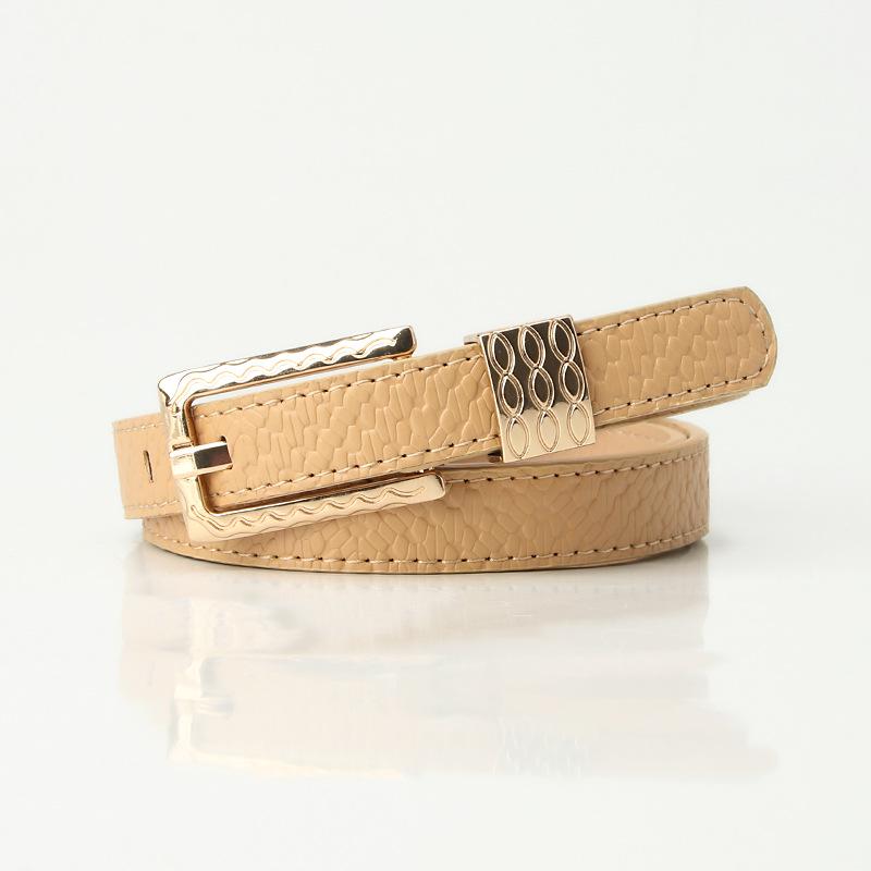 Женский ретро модный тонкий кожаный ремень с пряжкой-иглой и узорной отделкой - Универсальный летний аксессуар