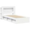 Bed Frame with Storage White 100 x 200 cm Wood based Panel