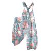 Women's Summer Overalls Floral Print Vintage Jumpsuit (Non-Adjustable Straps)