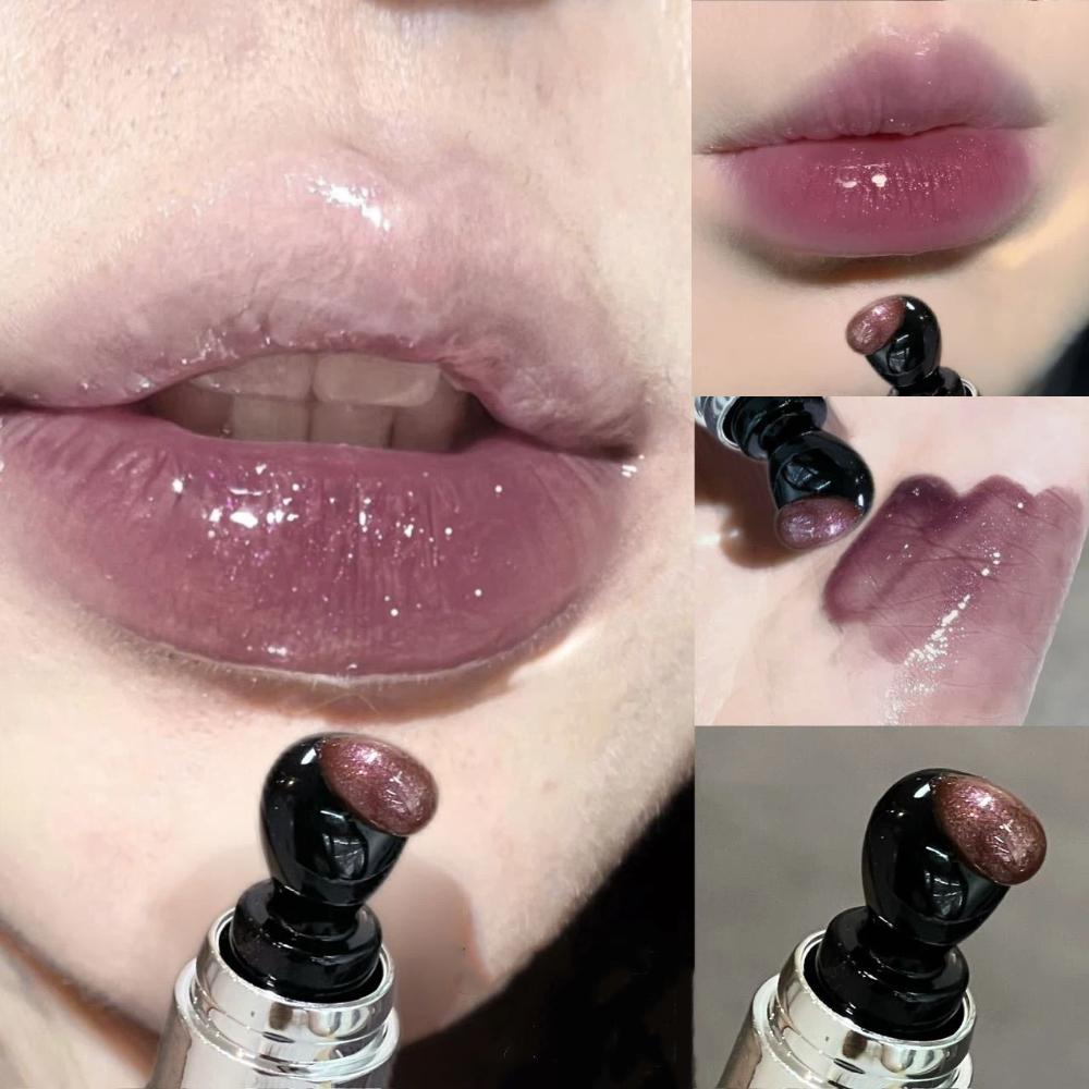 Shimmer Purple Grape Lip Tint Hydrating Plumping Mirror Lipstick Moisturizing Long-lasting Lip Glaze Water Gloss Lipgloss Makeup