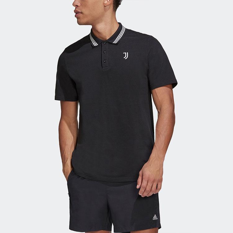 Adidas Мужская рубашка поло с воротником с принтом и короткими рукавами, черные HB6015