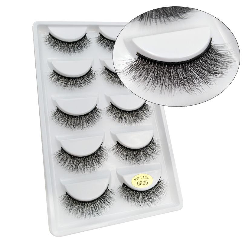 3/5 Pairs 3D Faux Mink Hair Soft Eyelashes Natural Thick Long False Eyelashes Dramatic Fake Lashes Handmade Eyelashes Faux Cils